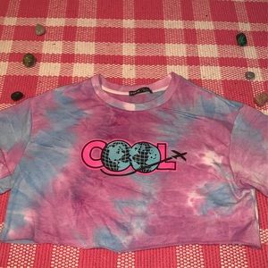 Tie dye cropped tee shirt